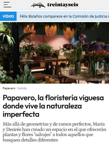 artículo en El Español sobre la floristería Papavero de Vigo