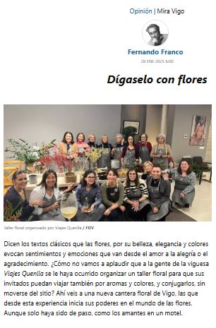 artículo en el periódico Faro de Vigo sobre unos talleres para empresas que imparte Papavero
